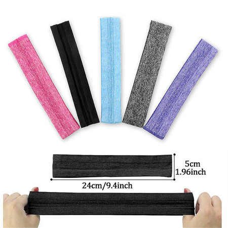 Elastic fabric headband for running fitness blue