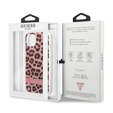 Schutzhülle IPHONE 13 MINI Guess Hardcase Leopard (GUHCP13SHSLEOP) rosa