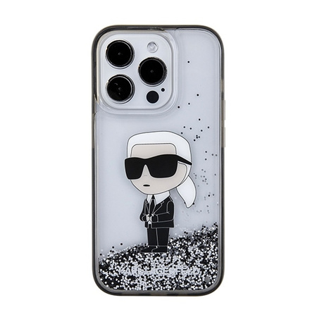 Karl Lagerfeld Liquid Glitter Ikonik case for iPhone 15 Pro - transparent