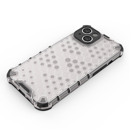 Honeycomb case for iPhone 14 armored hybrid cover transparent