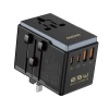 Dudao A65Pro 65W EU / US / JP / AUS / UK Reiseadapter 2x USB-C 2x USB-A - Schwarz