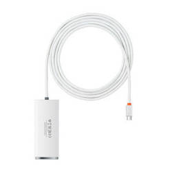 Baseus Lite Series Hub 4in1 USB-C to 4x USB 3.0 + USB-C, 2m (White)