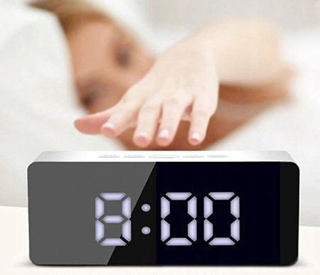 Mirror Digital Clock Electronic Led / Alarm Clock / Thermometer black