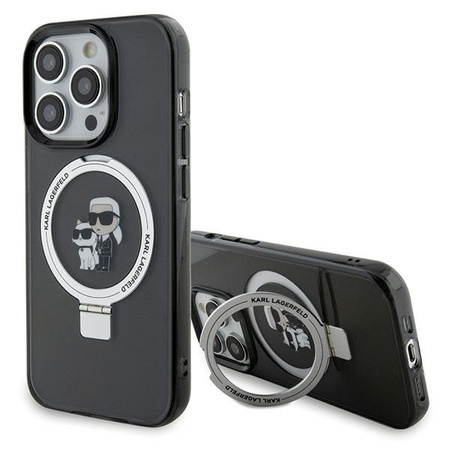 Karl Lagerfeld KLHMP15XHMRSKCK iPhone 15 Pro Max 6.7&quot; black/black hardcase Ring Stand Karl&amp;Choupette MagSafe