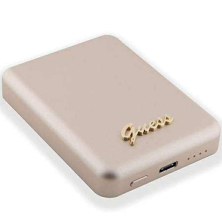 Guess powerbank indukcyjny 5W GUPBM3ALGSGD 3000mAh złoty MagSafe Metal Script Logo