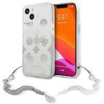 Guess GUHCP13SKSPESI iPhone 13 mini 5,4" srebrny/silver hardcase Peony Chain Collection