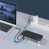 HUB Choetech M52 USB-C - USB-C PD/USB-C/USB-A/HDMI/VGA/DP/SD/TF/RJ45/AUX - szary