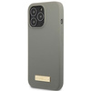 Original Case IPHONE 13 PRO Guess Hard Case Silicone Logo Plate MagSafe (GUHMP13LSPLG) gray