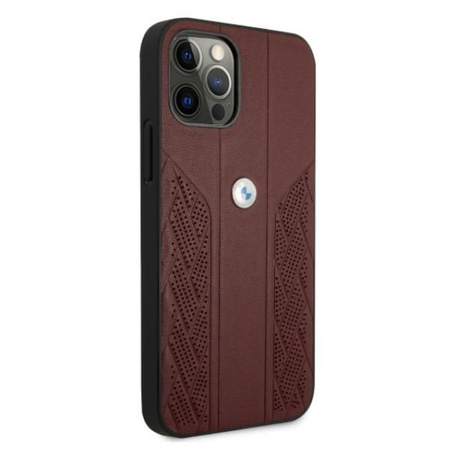 Etui BMW BMHCP12MRSPPR iPhone 12/12 Pro 6,1" czerwony/red hardcase Leather Curve Perforate