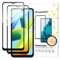 Wozinsky Full Glue Tempered Glass 2x Tempered Glass für Xiaomi Redmi A2 / Redmi A1 9H Full Screen Full Cover mit schwarzem Rahmen