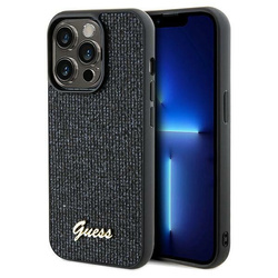 Guess nakładka do iPhone 13 Pro 6,1&quot; GUHCP13LPMSDGSK HC PU DISCO SCRIPT METAL czarna