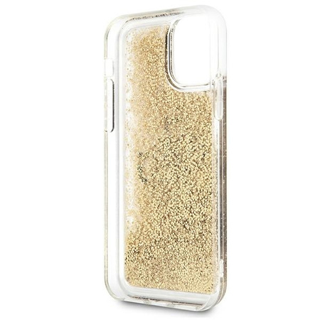 Original Case IPHONE 11 Guess Hardcase 4G Big Liquid Glitter (GUHCN61LG4GGO) gold