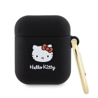 Hello Kitty Silicone 3D Kitty Head case for AirPods 1/2 - black