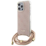 Guess Crossbody Cord 4G Print Hülle für iPhone 15 Pro Max – Rosa