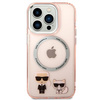 Karl Lagerfeld KLHMP14LHKCP iPhone 14 Pro 6,1" hardcase różowy/pink Karl & Choupette Aluminium Magsafe