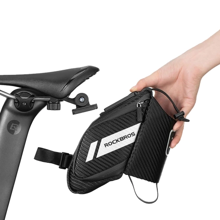 Rockbros C32BK saddle bag 1.5 l with water bottle pocket - black