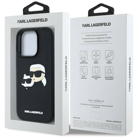 Etui IPHONE 16 PRO Karl Lagerfeld HC 3D Rubber Double Heads czarne