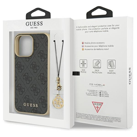 Guess GUHCP14LGF4GGR iPhone 14 Pro 6.1&quot; grey/grey hardcase 4G Charms Collection