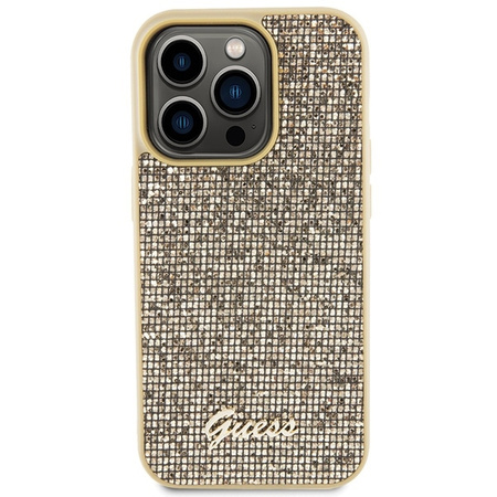 Guess Disco Metal Script case for iPhone 15 Pro - gold