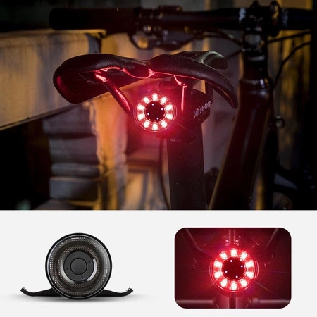 Wozinsky Fahrradrücklicht LED mit Micro-USB, rotes Licht, 5 Modi, schwarz (WRBLB2)