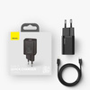 Baseus Super Si 1C szybka ładowarka USB Typ C 20 W Power Delivery + kabel USB Typ C - Lightning 1 m czarny (TZCCSUP-B01)