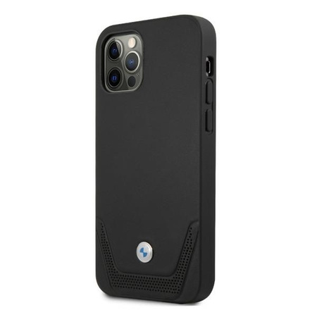 Etui BMW BMHCP12LRSWPK iPhone 12 Pro Max 6,7" czarny/black hardcase Leather Perforate