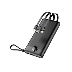 Bateria zewnętrzna (Powerbank) VEGER C10 - 10 000mAh (Micro + Typ C + Lightning 8-pin) czarny (W1116)