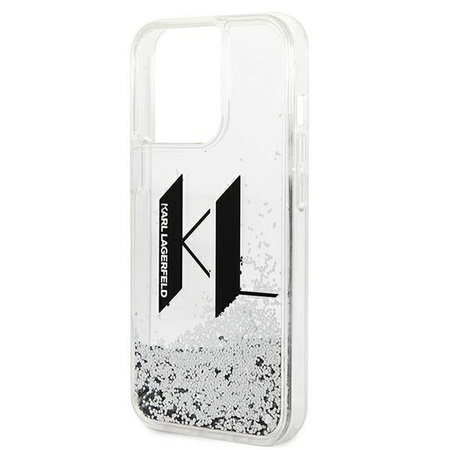 Karl Lagerfeld KLHCP14LLBKLCS iPhone 14 Pro 6,1" srebrny/silver hardcase Liquid Glitter Big KL