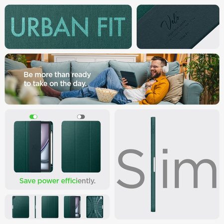 Spigen Urban Fit Hülle für iPad Air 10,9&#39;&#39; 4/5 2020-2022 / 11,6&#39;&#39; 2024 – grün