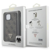 Original Handyhülle APPLE IPHONE 15 Guess Hardcase Crossbody 4G Metal Logo (GUHCP15SP4TDSCPW) braun