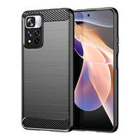 Carbon Case Flexible Cover Sleeve for Xiaomi Poco X4 Pro 5G black