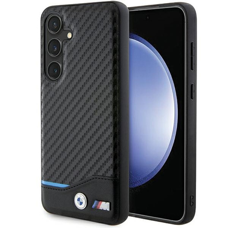 Etui BMW Leather Carbon na Samsung Galaxy S24 - czarne