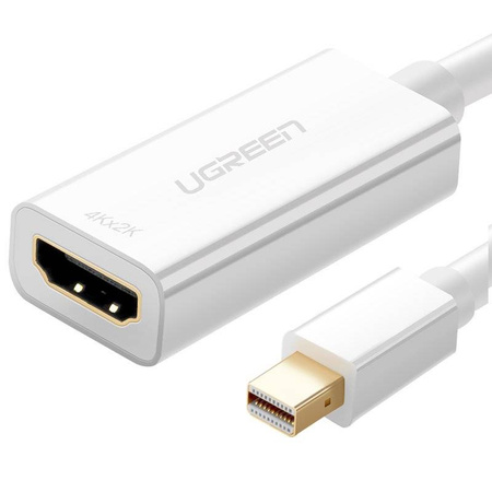 Ugreen kabel adapter przejściówka 4K HDMI (żeński) - Mini DisplayPort (męski - Thunderbolt 2.0) biały (MD112 10460)