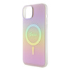 Oryginalne Etui APPLE IPHONE 15 Guess Hardcase IML Iridescent MagSafe (GUHMP15SHITSP) różowe