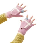 Women's/children's winter telephone gloves - pink