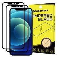 Wozinsky zestaw 2x super wytrzymałe szkło hartowane Full Glue na cały ekran z ramką Case Friendly iPhone 12 Pro / iPhone 12 czarny