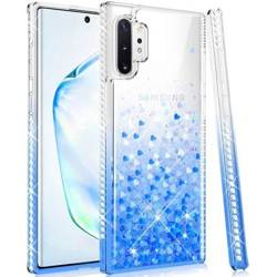 Etui SAMSUNG GALAXY S21+ PLUS Diamond Liquid Przelewany Brokat niebieskie