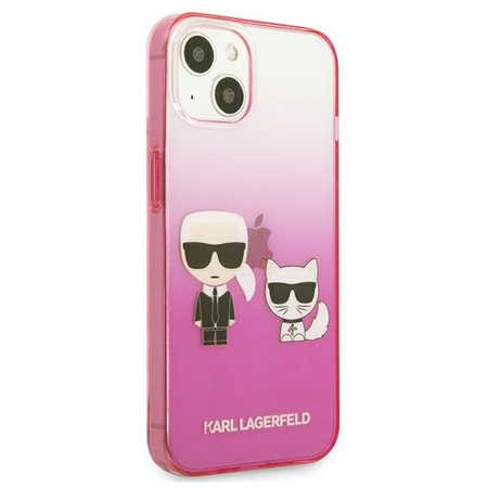 Karl Lagerfeld KLHCP13STGKCP iPhone 13 mini 5,4&quot; Hardcase Pink / Pink Gradient Ikonik Karl &amp; Choupette