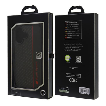 Audi nakładka Carbon Fiber Stripe do iPhone 16 6.1" czarna