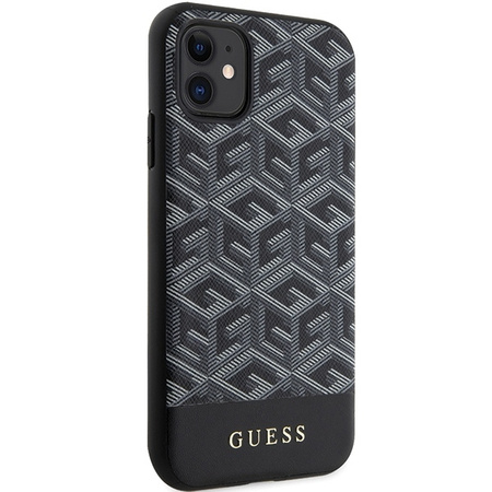 Guess GUHMN61HGCFSEK iPhone 11 / Xr 6,1" schwarz/schwarzes Hardcase GCube Stripes MagSafe