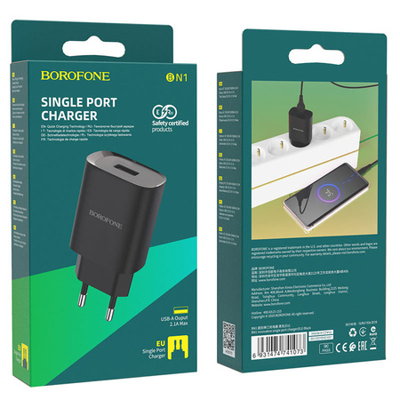 Borofone Ładowarka sieciowa BN1 Innovative - USB - 2,1A czarna