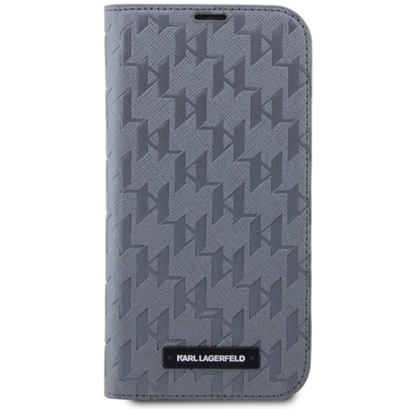 Karl Lagerfeld KLBKP14LSAKLHPG iPhone 14 Pro 6.1&quot; bookcase silver/silver Saffiano Monogram