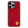 Original Case APPLE IPHONE 15 PRO MAX Ferrari Hardcase Perforated Waves Metal Logo (FEHCP15XPWAR) red