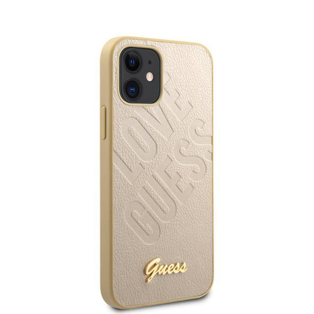 Guess Iridescent Love - Etui iPhone 12 mini (złoty)