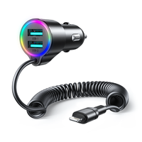 Joyroom 3-in-1 Auto-Schnellladegerät mit Lightning -Kabel 1,5 m 17 W schwarz (JR-CL25)