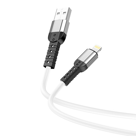 Borofone Kabel BX64 Special Silicone - USB na Lightning - 2,4A 1 metr biały