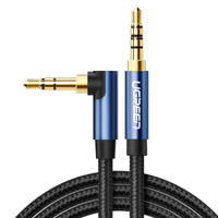 Ugreen kabel audio AUX wtyczka kątowa minijack 3,5 mm 2m niebieski (AV112)