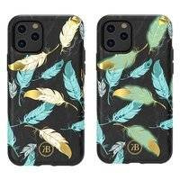 Kingxbar Forest świecące w ciemności etui ozdobione oryginalnymi Kryształami Swarovskiego iPhone 11 Pro Max wielokolorowy (Feather)