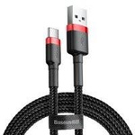 Baseus Cafule Cable - Kabel do ładowania i transmisji danych USB do USB-C 3 A, 1 m (czerwony/czarny)