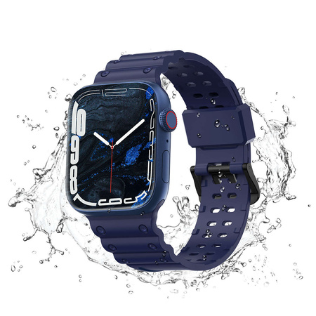 Strap Triple Protection strap for Apple Watch SE, 8, 7, 6, 5, 4, 3, 2, 1 (41, 40, 38 mm) bracelet navy blue